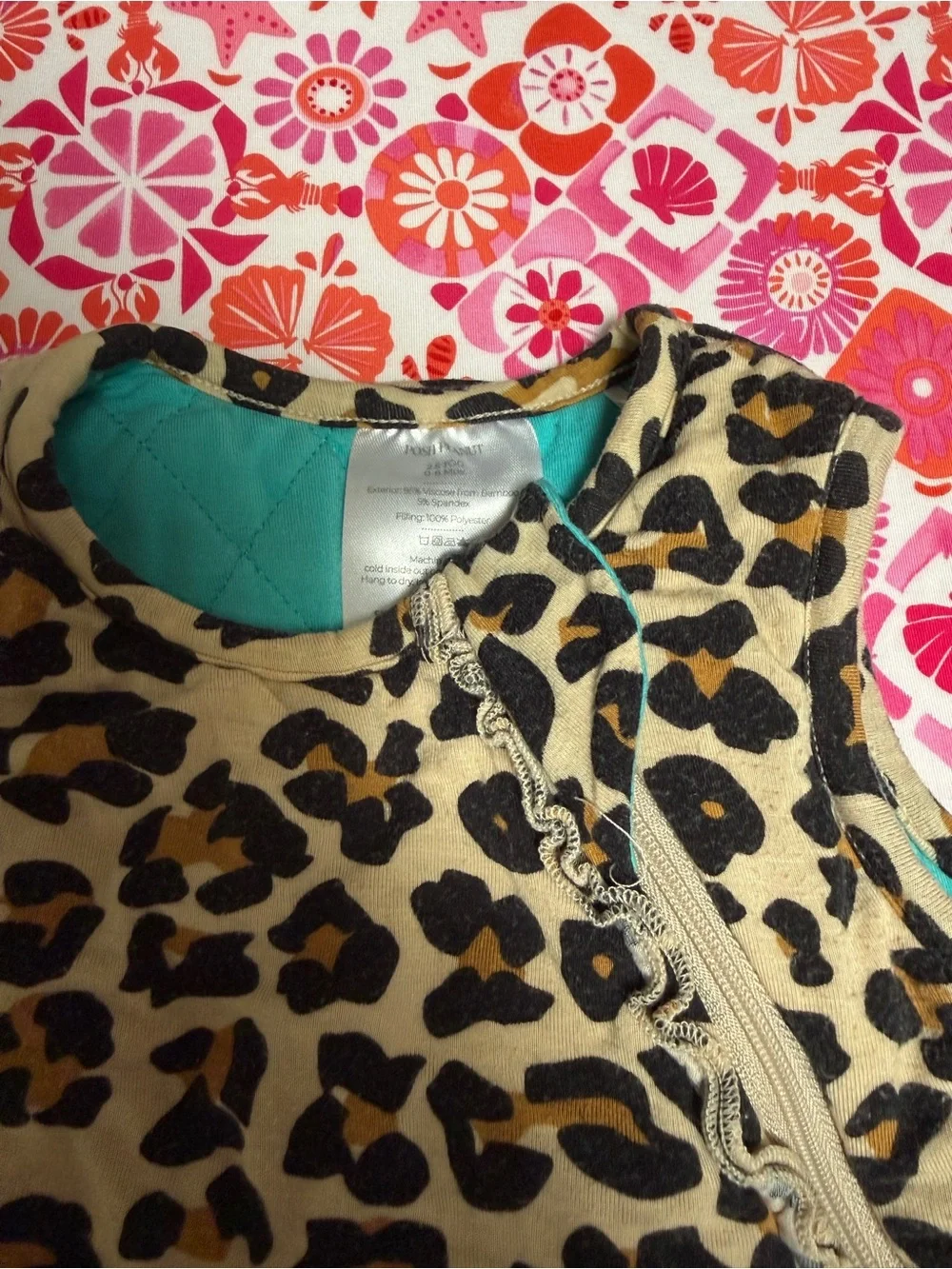 Posh Peanut LANA LEOPARD TAN SLEEVELESS RUFFLED SLEEP BAG 2.5 TOG